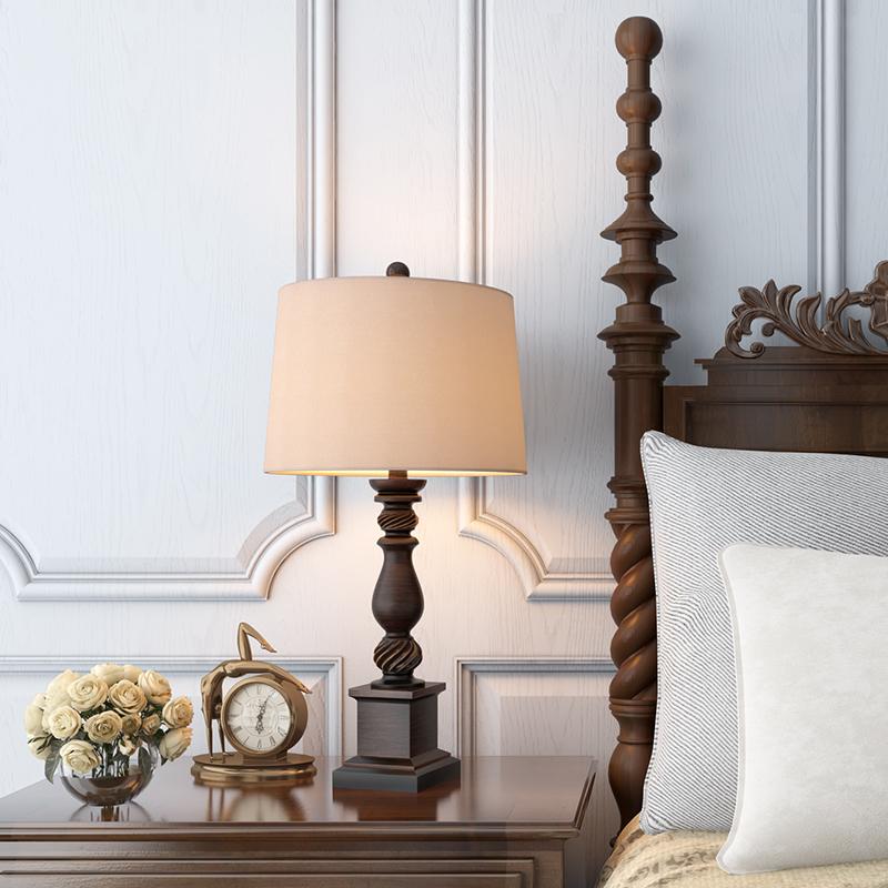 24 inch Rustic Bronze Resin Traditional Table Light, Bedside Table Lamp, Dia 4in x H 9in