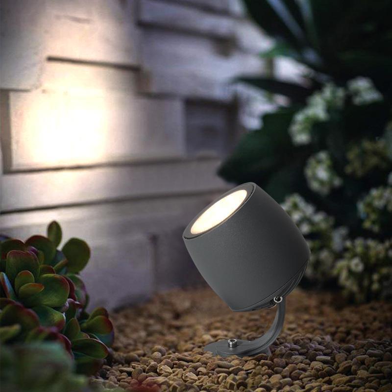 Circular Aluminum LED Waterproof Gray Contemporary Tree Spotlights Exterior Light, Outdoor Wall Light, detail 2