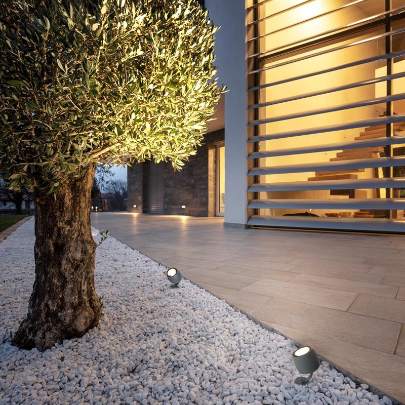 Circular Aluminum LED Waterproof Gray Contemporary Tree Spotlights Exterior Light, Outdoor Wall Light, detail 3