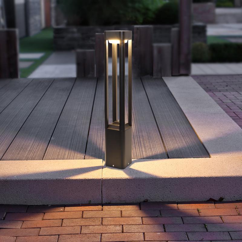 Hollow Aluminum LED Waterproof Black Contemporary Exterior Light Post Lamp, Outdoor Wall Light, detail 5