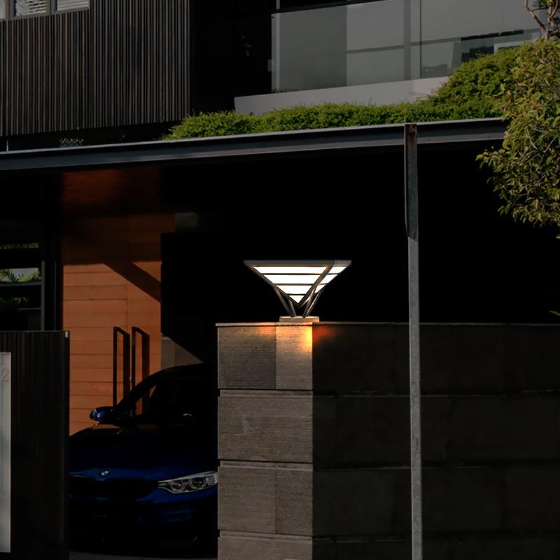 Geometric Aluminum Waterproof LED Black Contemporary Exterior Light Pillar Lamp, Outdoor Wall Light, detail 2