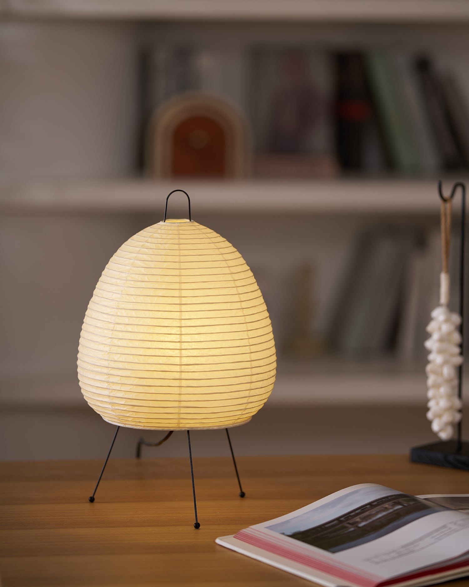 Japanese Mulberry Paper Table Light, Bedside Table Lamp, detail 107