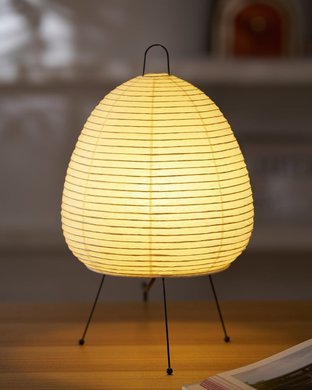 Japanese Mulberry Paper Table Light, Bedside Table Lamp, detail 111