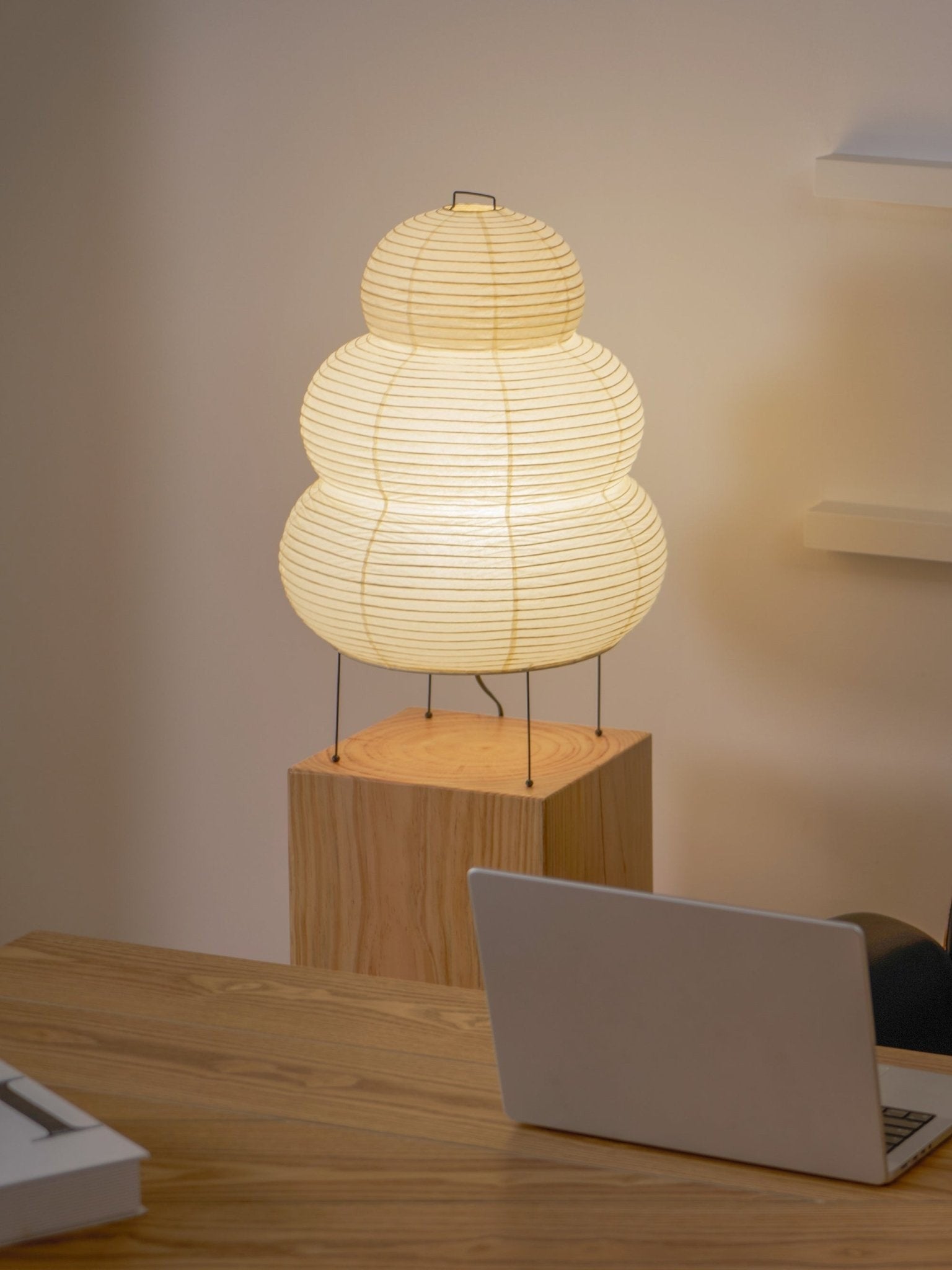 Japanese Mulberry Paper Table Light, Bedside Table Lamp, detail 121