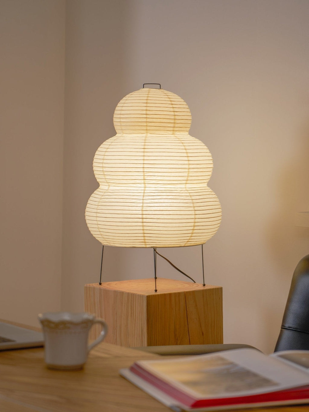 Japanese Mulberry Paper Table Light, Bedside Table Lamp, detail 123
