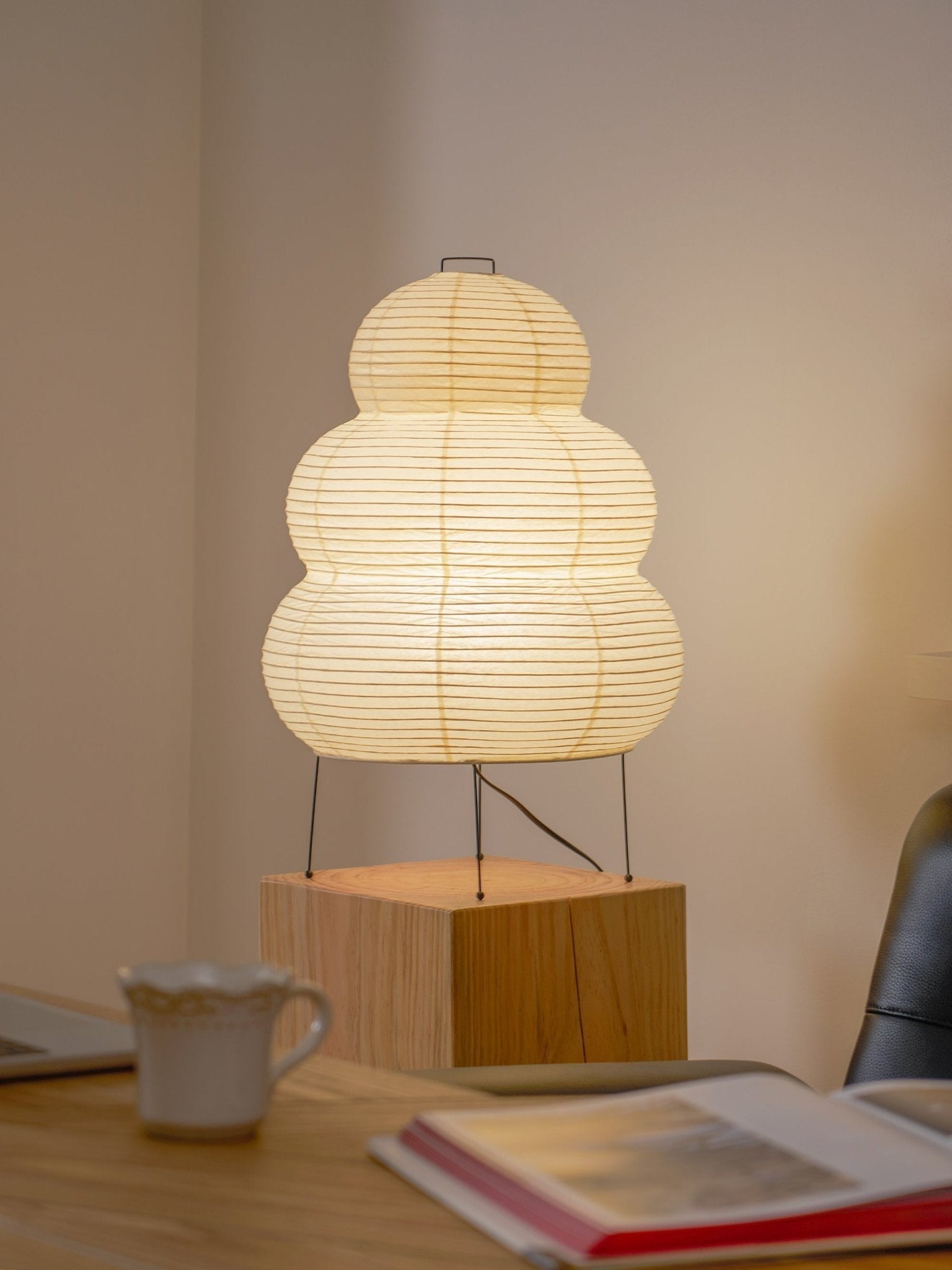 Japanese Mulberry Paper Table Light, Bedside Table Lamp, detail 123