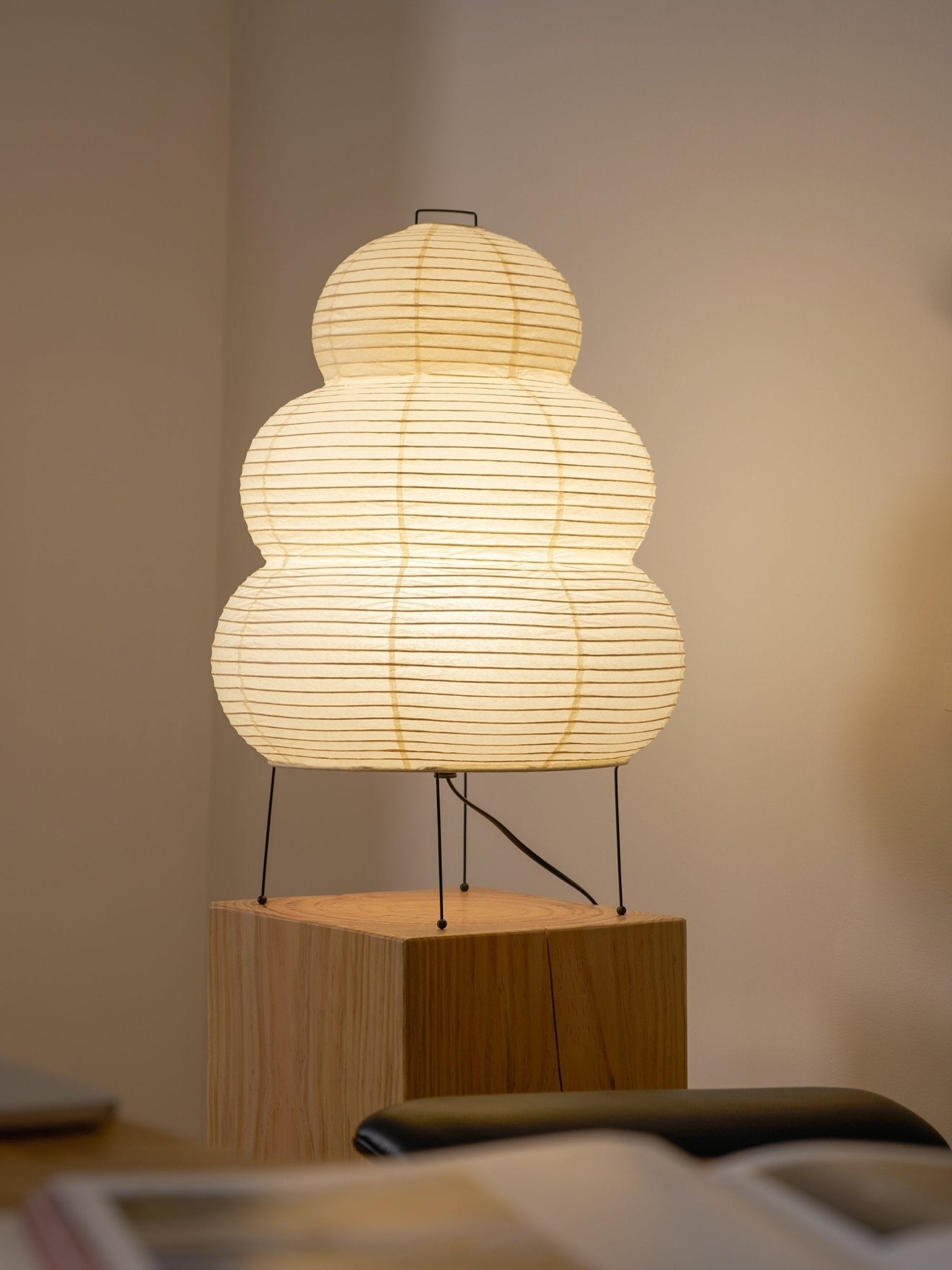 Japanese Mulberry Paper Table Light, Bedside Table Lamp, detail 124