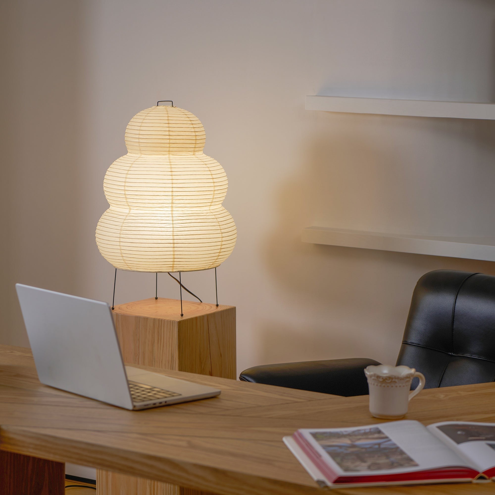 Japanese Mulberry Paper Table Light, Bedside Table Lamp, detail 127