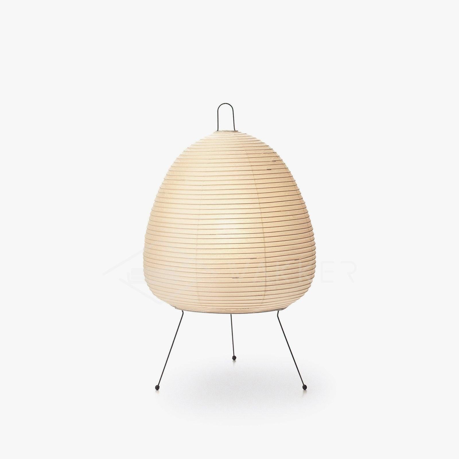 Japanese Mulberry Paper Table Light, Bedside Table Lamp, Mulberry rice paper, Model B: ∅ 15.7″ x H 22.8″