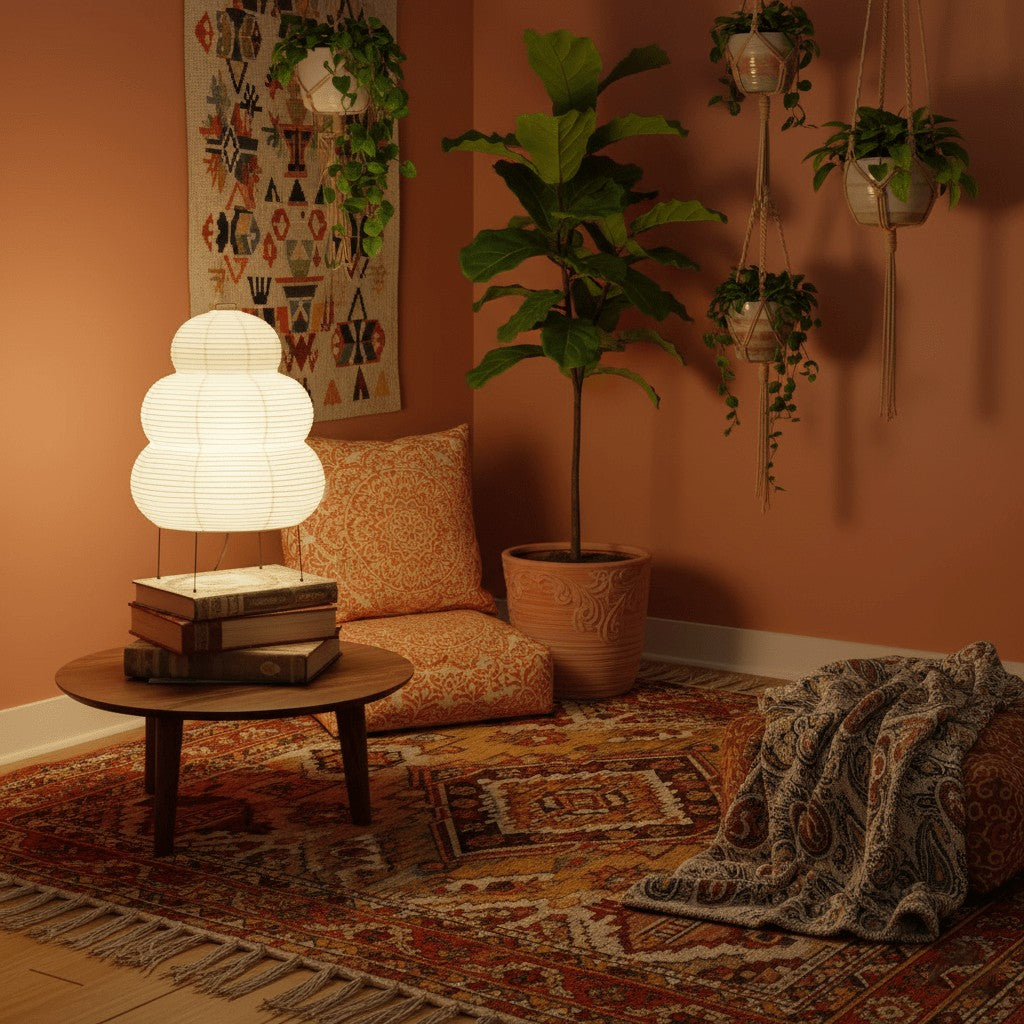 Japanese Mulberry Paper Table Light, Bedside Table Lamp, detail 20