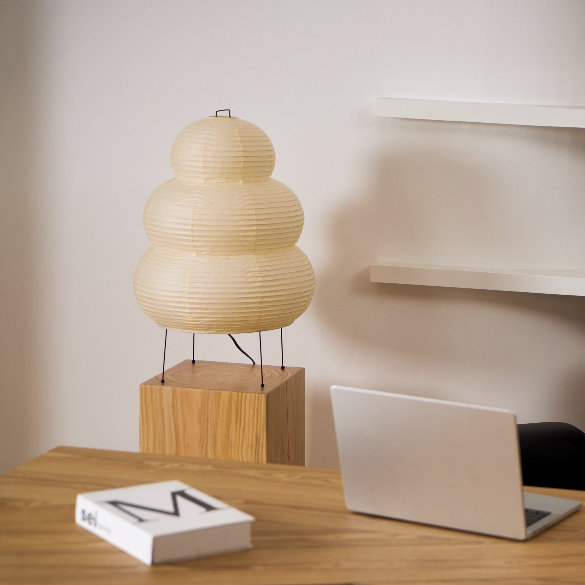 Japanese Mulberry Paper Table Light, Bedside Table Lamp, detail 21