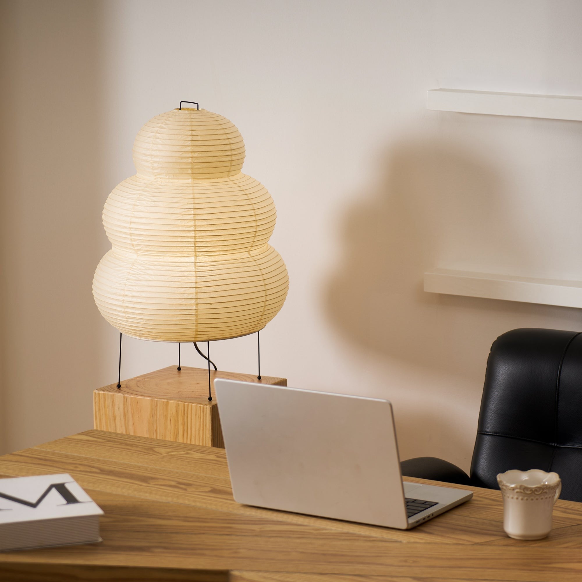 Japanese Mulberry Paper Table Light, Bedside Table Lamp, detail 23