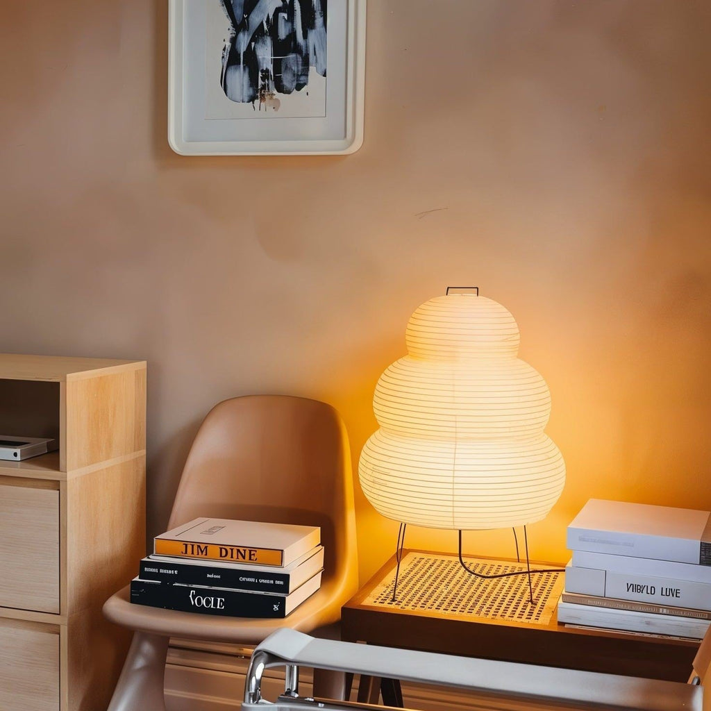 Japanese Mulberry Paper Table Light, Bedside Table Lamp, detail 26