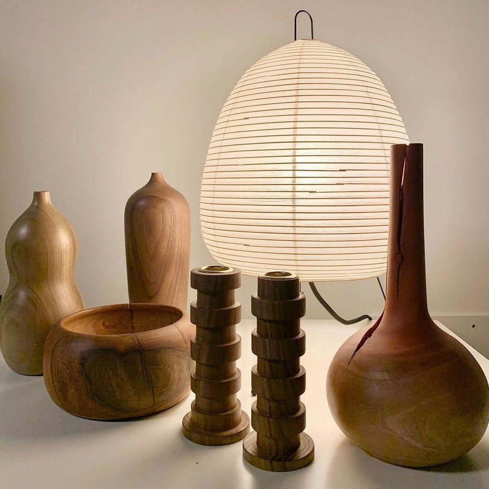 Japanese Mulberry Paper Table Light, Bedside Table Lamp, detail 32