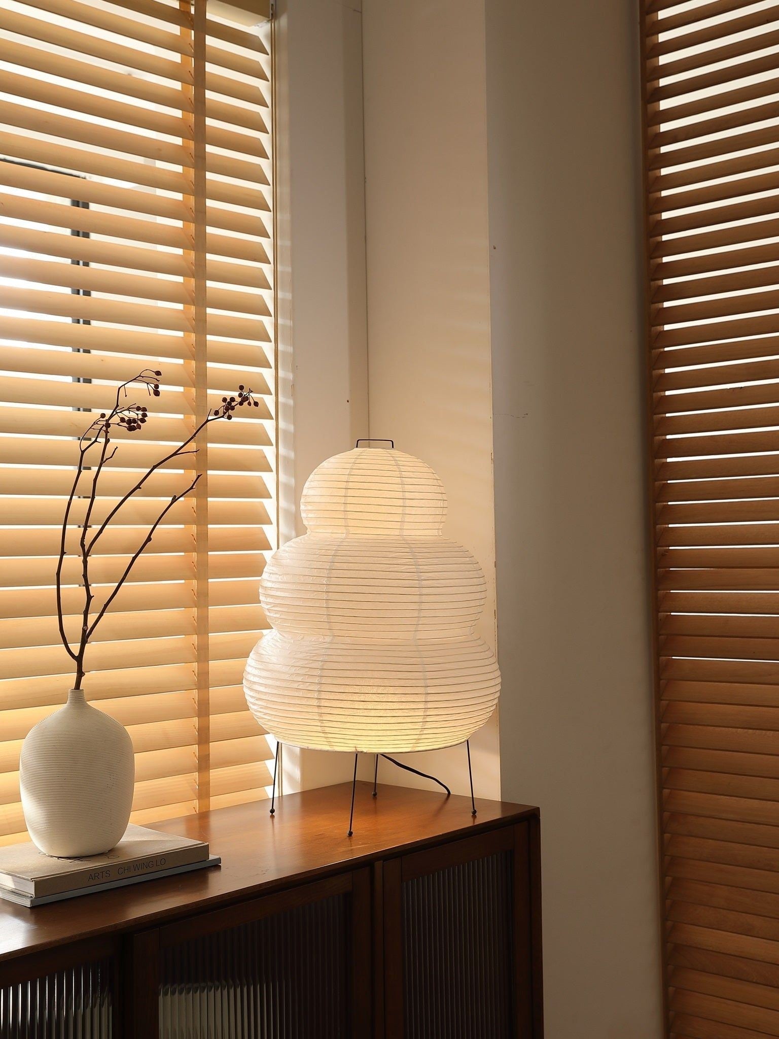 Japanese Mulberry Paper Table Light, Bedside Table Lamp, detail 86