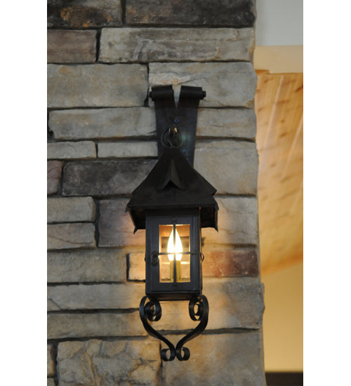 High Restored 1-Light 24.00" Wrought Iron Wall Sconce detail view 2