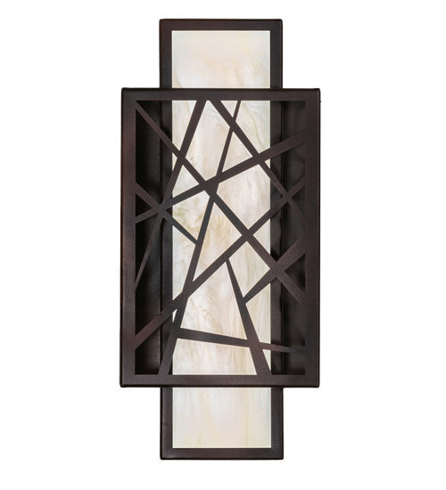 Quadrato 2-Light 18.00" Dark Bronze And White LED Wall Sconce detail view 4