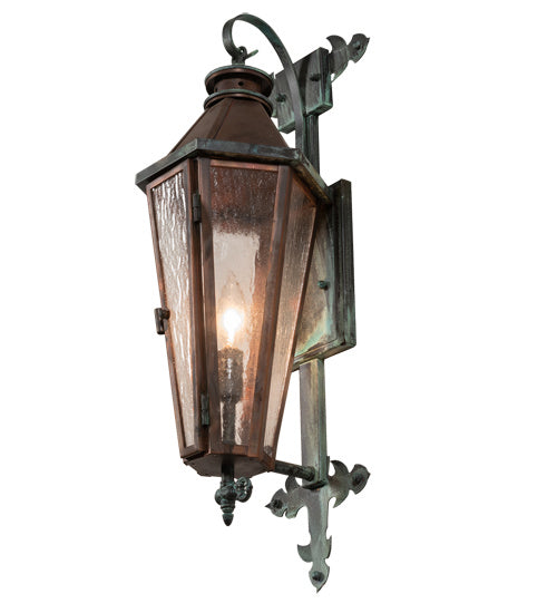 Millesime 1-Light 24.00" Vintage Copper And Craftsman Verdi Wall Sconce detail view 5