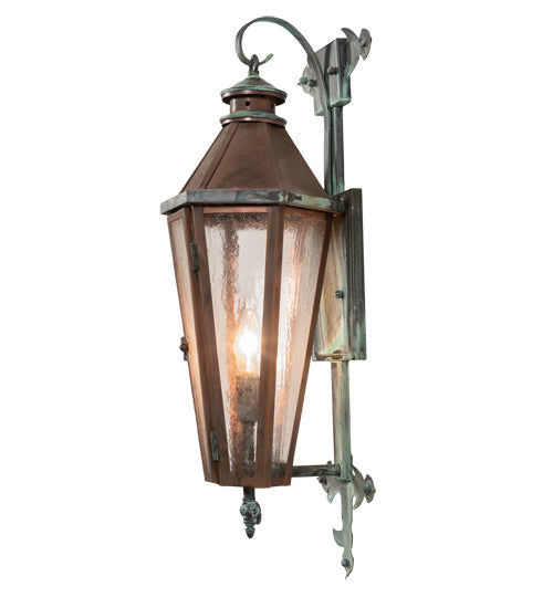 Millesime 1-Light 24.00" Vintage Copper And Craftsman Verdi Wall Sconce detail view 6