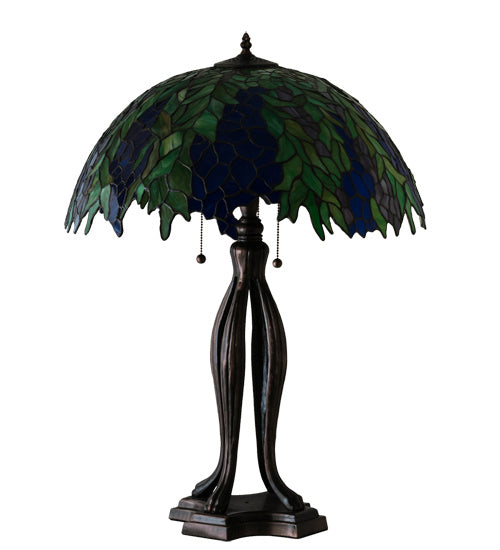 Honey Locust 30 Inch 3-Light 30.00" Mahogany Bronze Table Lamp detail view 2