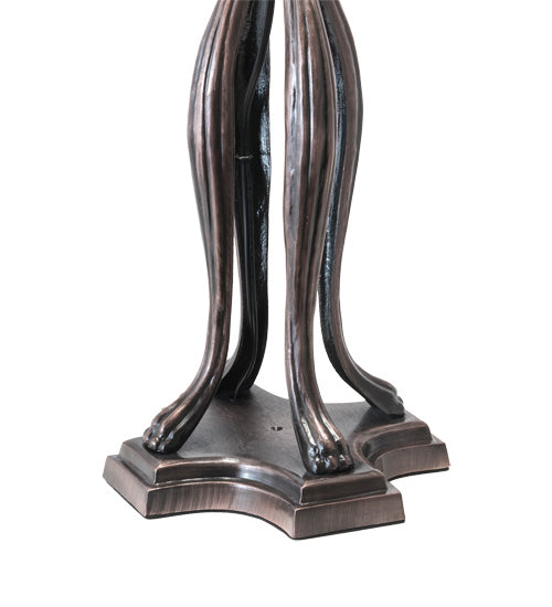 Cabbage Rose 30 Inch 3-Light 30.00" Mahogany Bronze Table Lamp detail view 4