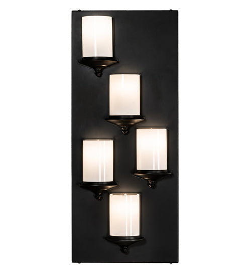 Octavia 5-Light 33.00" Solar Black Wall Sconce detail view 4