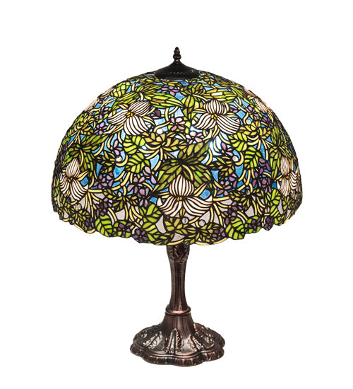 Trillium And Violet 3-Light 26.00" Mahogany Bronze Table Lamp detail view 3