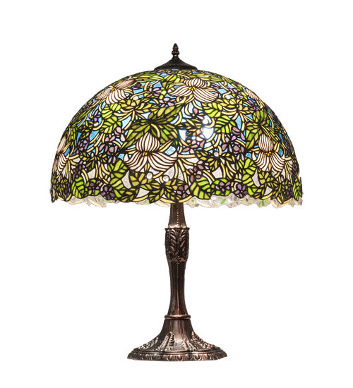 Trillium And Violet 3-Light 26.00" Mahogany Bronze Table Lamp detail view 4