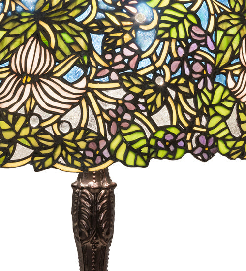 Trillium And Violet 3-Light 26.00" Mahogany Bronze Table Lamp detail view 5