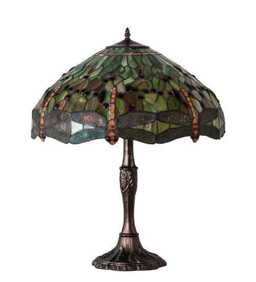 Hanginghead Dragonfly 26 Inch 3-Light 26.00" Mahogany Bronze Table Lamp detail view 2