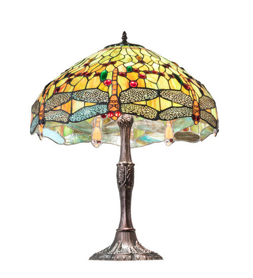 Hanginghead Dragonfly 26 Inch 3-Light 26.00" Mahogany Bronze Table Lamp detail view 5