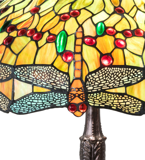 Hanginghead Dragonfly 26 Inch 3-Light 26.00" Mahogany Bronze Table Lamp detail view 6