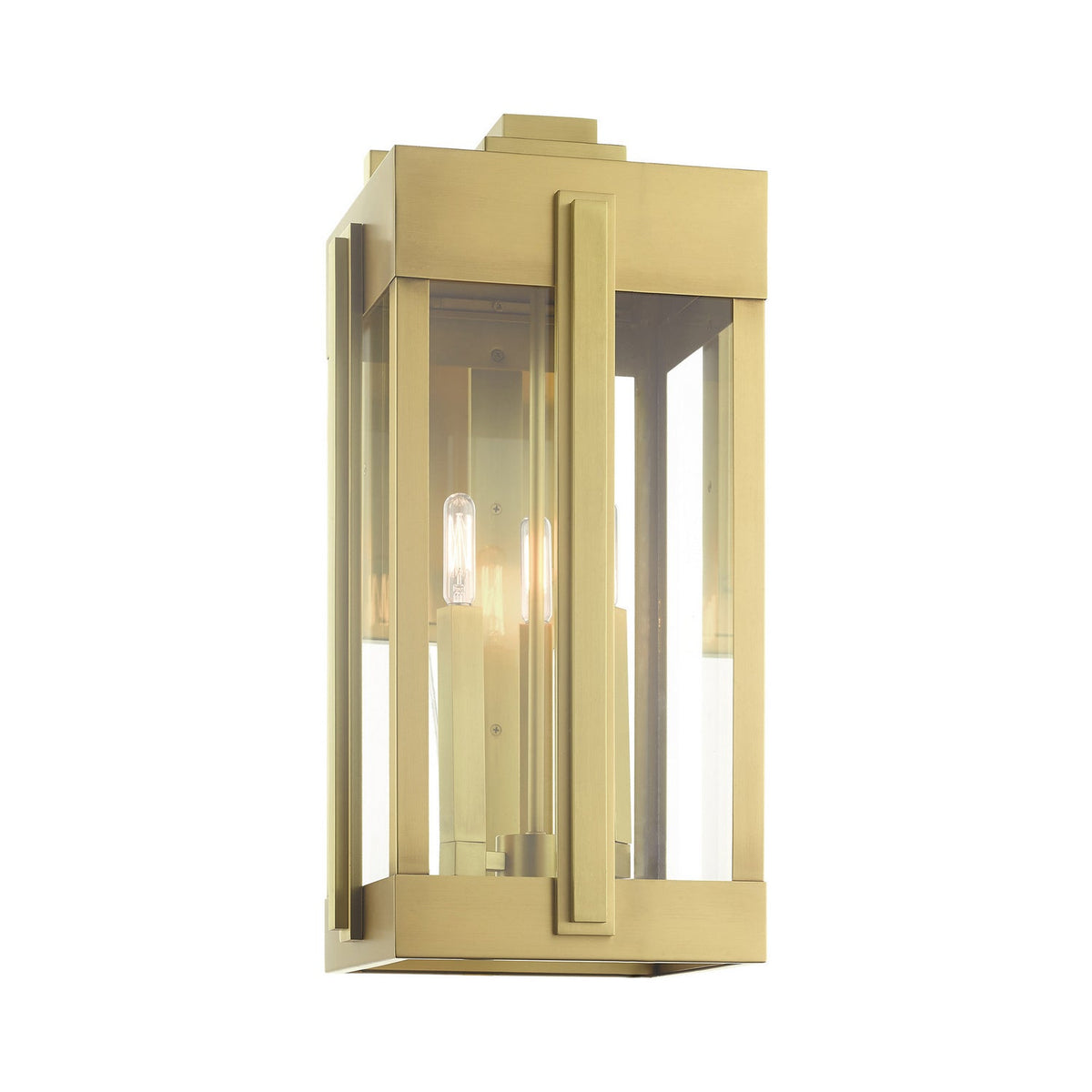Lexington 3-Light 22.50" Natural Brass Outdoor Wall Sconce detail view 3