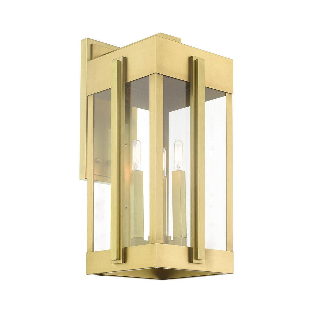 Lexington 3-Light 22.50" Natural Brass Outdoor Wall Sconce detail view 4