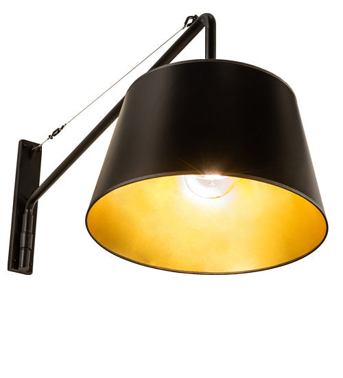 Cilindro 1-Light 31.00" Matte Black Wall Sconce detail view 4