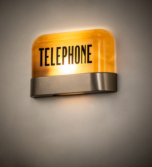 Telephone 1-Light 7.00" Satin Titanium Gold LED Wall Sconce detail view 5