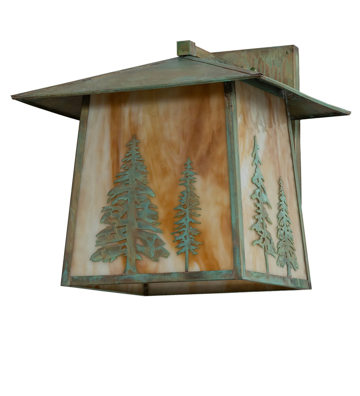 Stillwater Tall Pines 1-Light 18.50" Verdigris Wall Sconce detail view 2