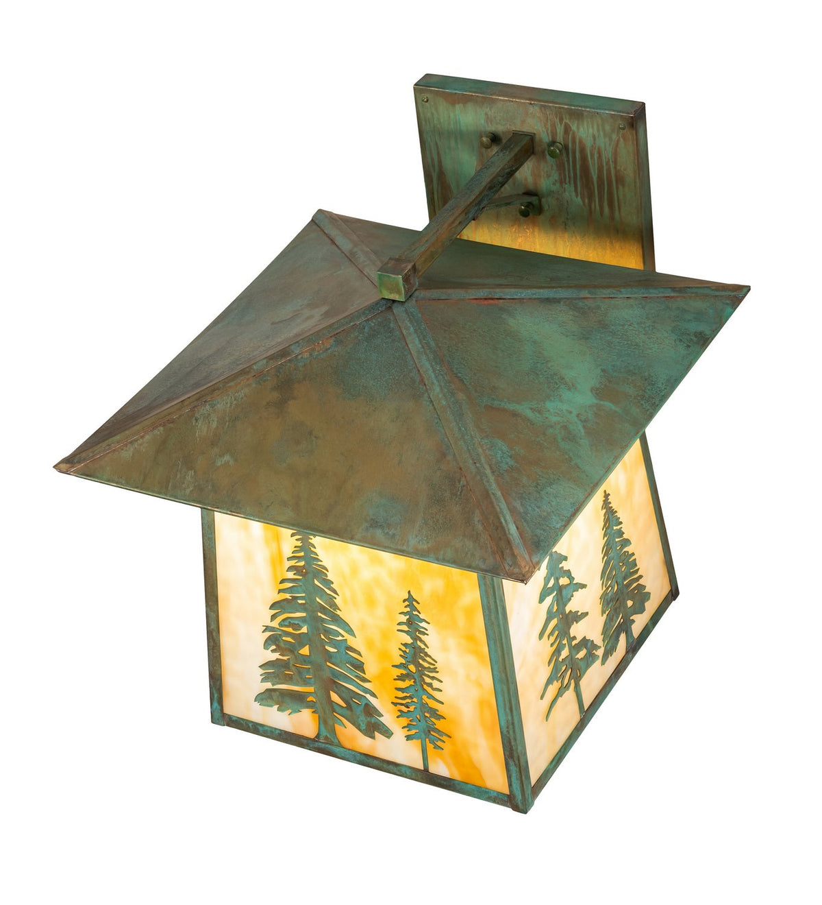 Stillwater Tall Pines 1-Light 18.50" Verdigris Wall Sconce detail view 3