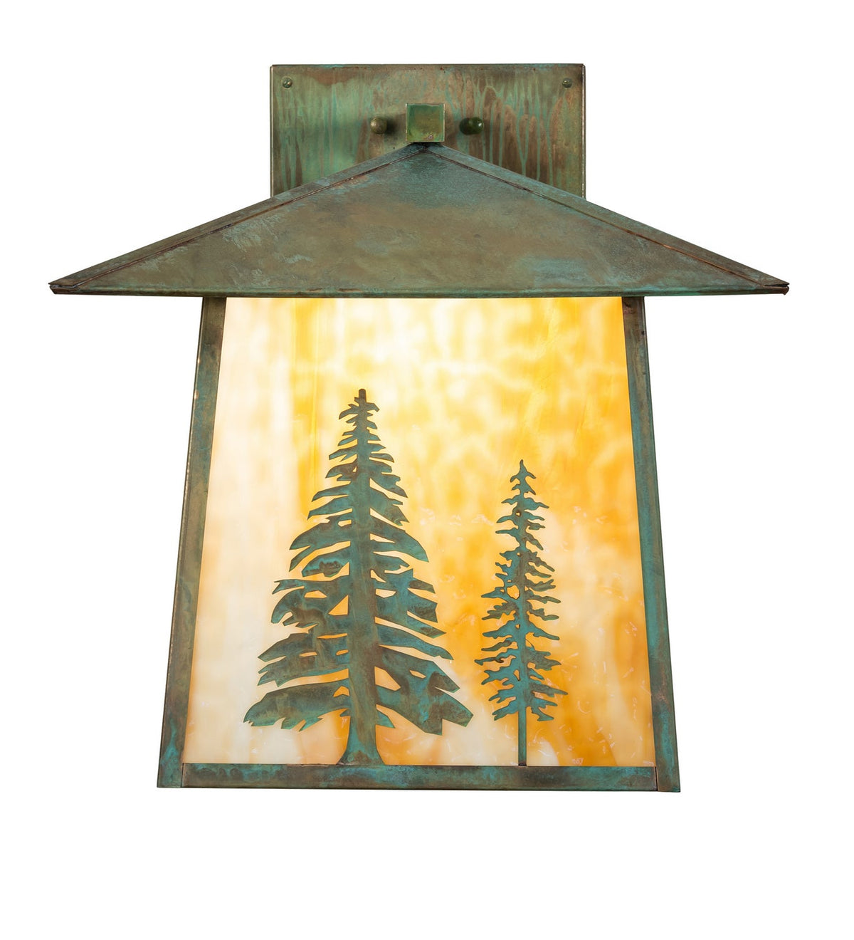Stillwater Tall Pines 1-Light 18.50" Verdigris Wall Sconce detail view 4