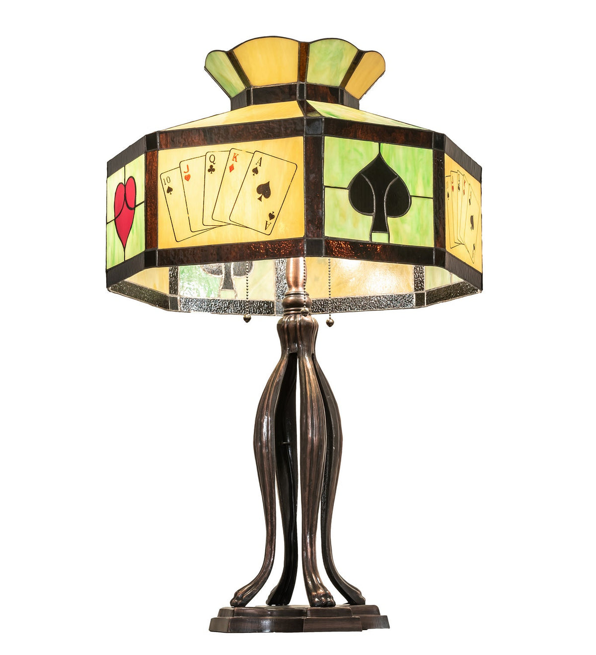 Texas Holdem 32 Inch 3-Light 32.50" Mahogany Bronze Table Lamp detail view 4