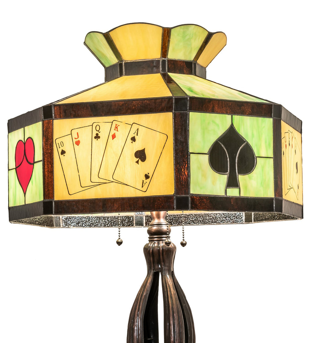 Texas Holdem 32 Inch 3-Light 32.50" Mahogany Bronze Table Lamp detail view 5