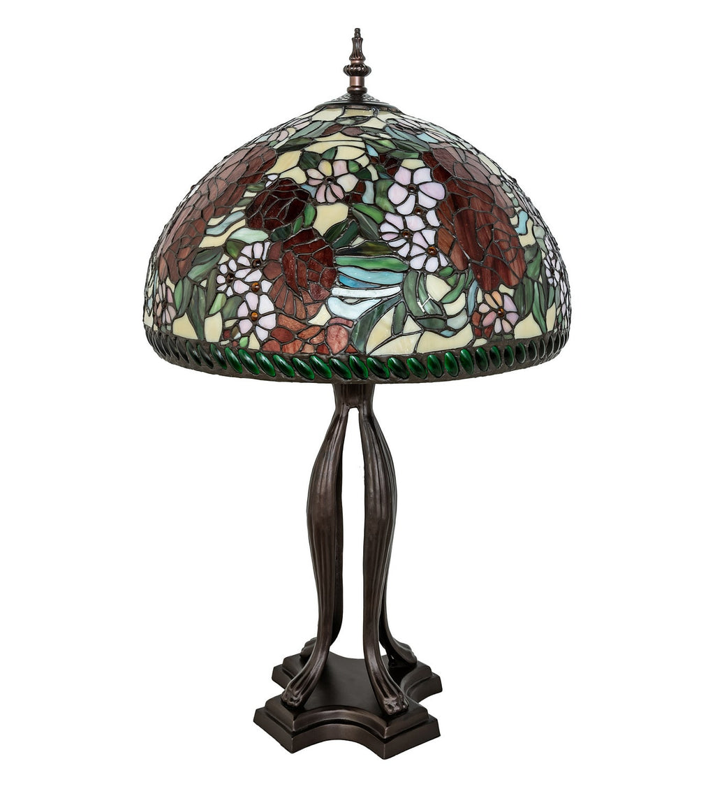 Romance Rose 33 Inch 3-Light 33.00" Mahogany Bronze Table Lamp detail view 2