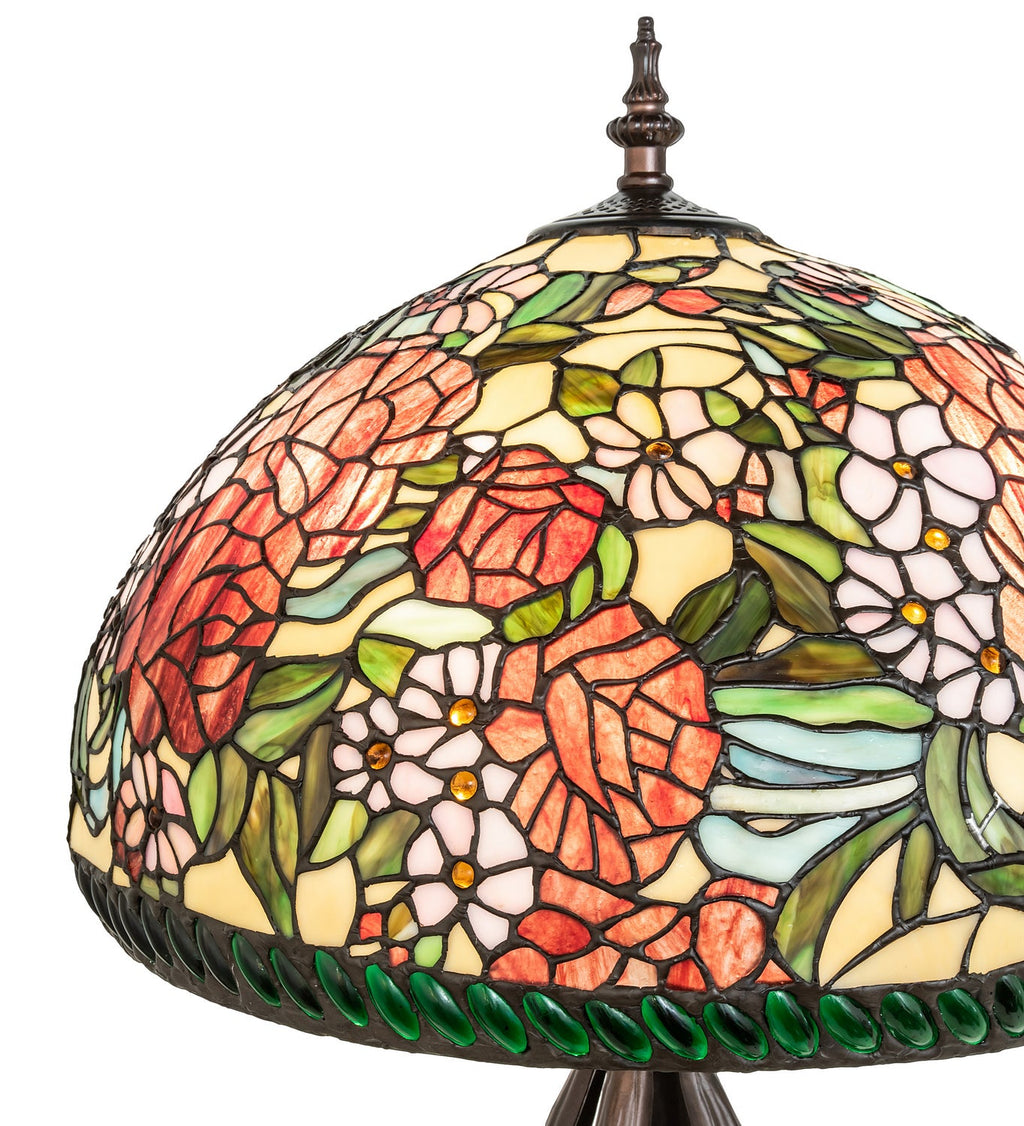 Romance Rose 33 Inch 3-Light 33.00" Mahogany Bronze Table Lamp detail view 3