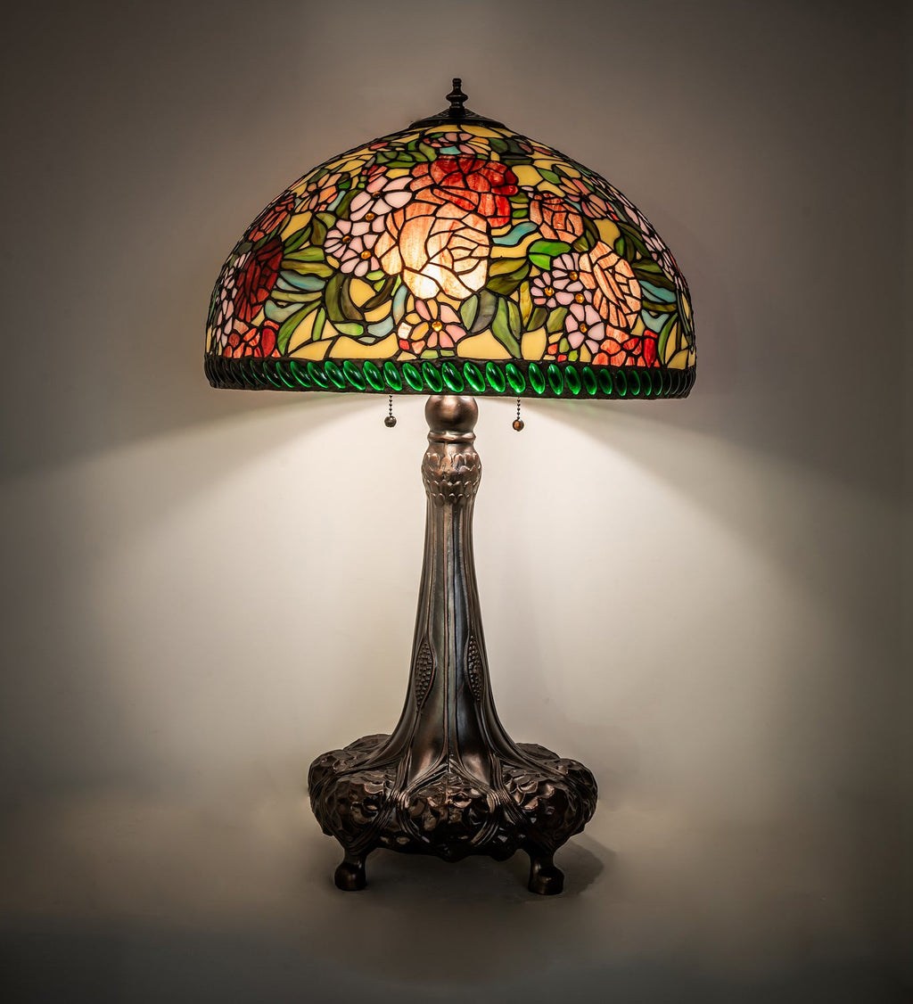 Romance Rose 31 Inch 3-Light 31.00" Mahogany Bronze Table Lamp detail view 6
