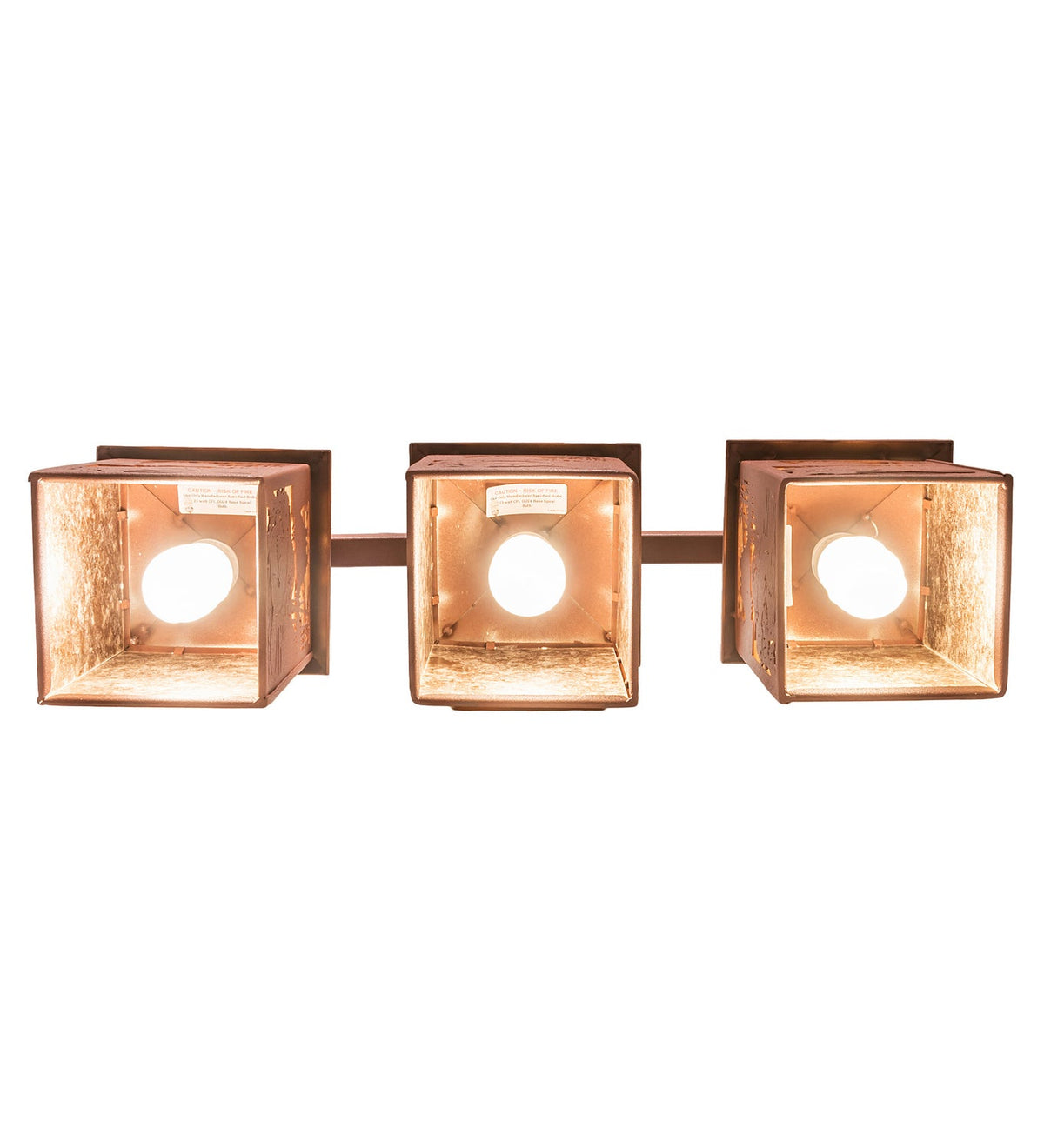 Beaver At Work 27 Inch 3-Light 12.50" Rust LED Wall Sconce detail view 6