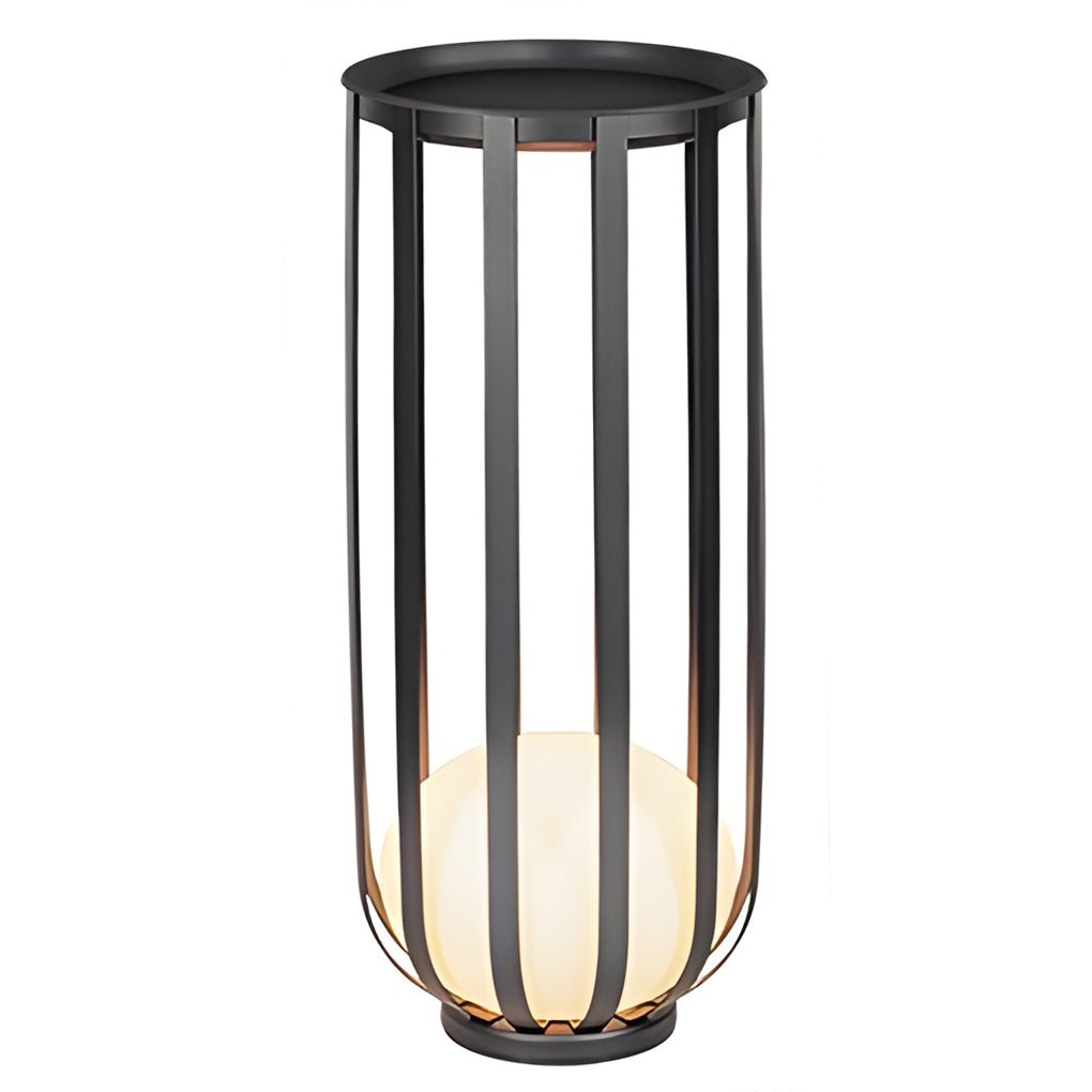 Industrial Solar Exterior LED Floor Lantern Lamp with Tray, Outdoor Wall Light, detail 8