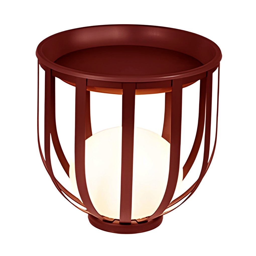 Industrial Solar Exterior LED Floor Lantern Lamp with Tray, Outdoor Wall Light, detail 9