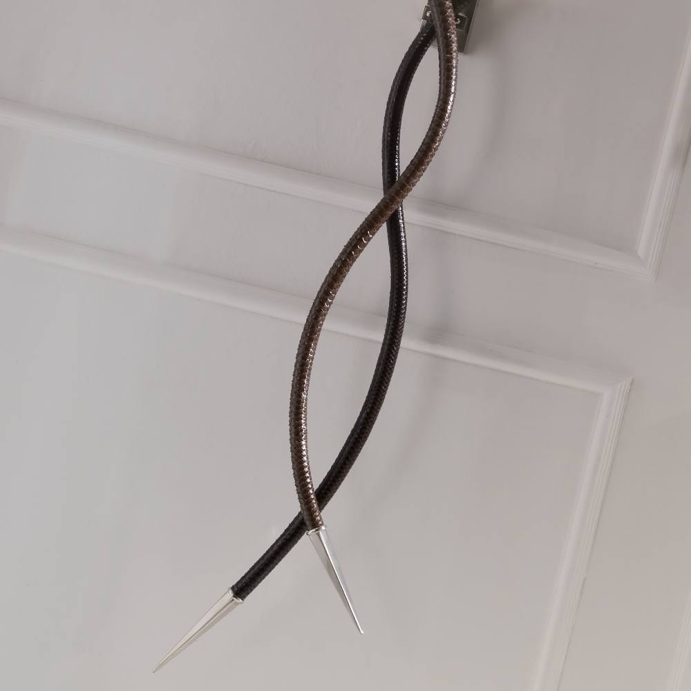 Large Contemporary Italian Leather Wall Light, Bedroom Wall Sconce, detail 3
