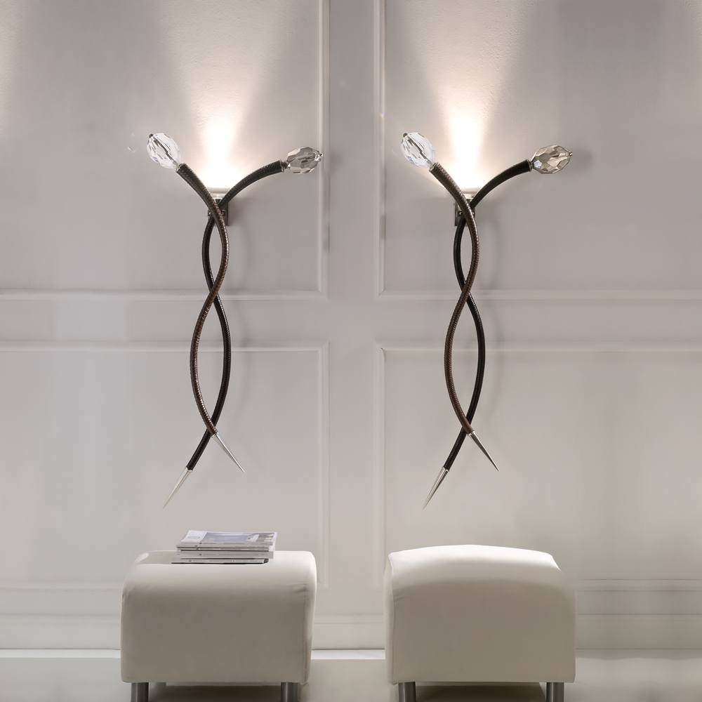 Large Contemporary Italian Leather Wall Light, Bedroom Wall Sconce, detail 5