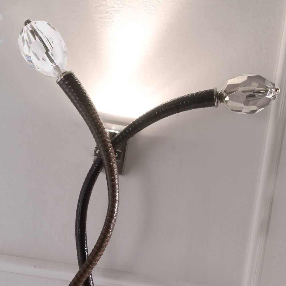 Large Contemporary Italian Leather Wall Light, Bedroom Wall Sconce, detail 2
